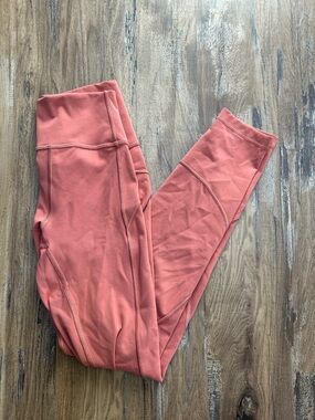 Lululemon High-Waist Rust Coral Active Leggings